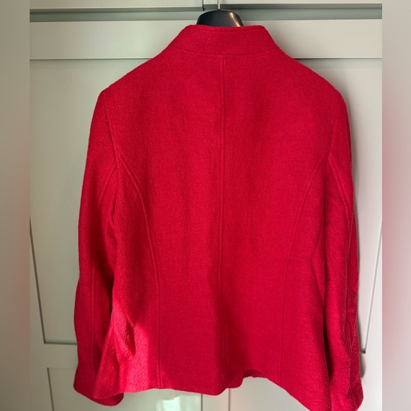 EUC Talbots Bold Red Military Style Wool Pea Coat SZ 14. Worn once; now too big. - Picture 11 of 11